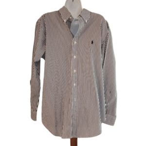 Ralph Lauren Classic Fit Long Sleeved Striped Shirt Blue White 16-32/33